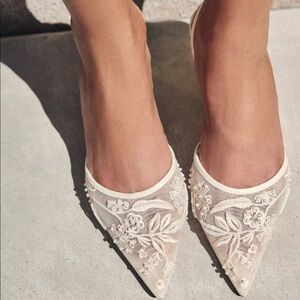 Zara Embroidered Mesh Slingbacks 2817/410